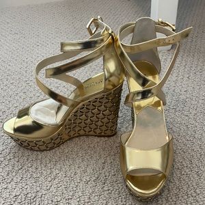 Michael kors gold heels. Never worn